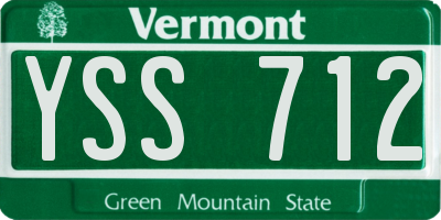 VT license plate YSS712