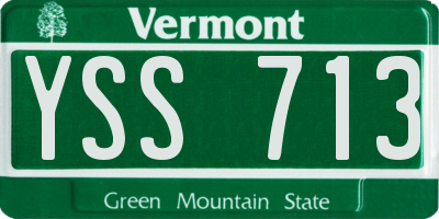 VT license plate YSS713