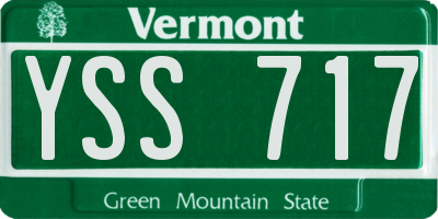 VT license plate YSS717