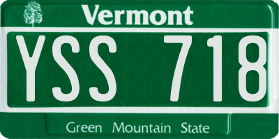 VT license plate YSS718