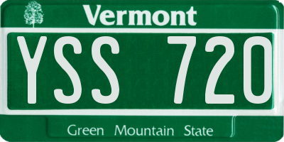 VT license plate YSS720