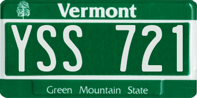 VT license plate YSS721