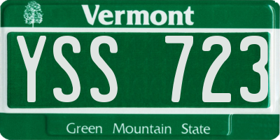 VT license plate YSS723