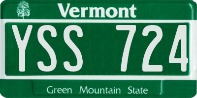 VT license plate YSS724