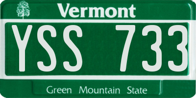VT license plate YSS733