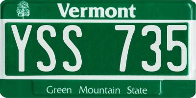 VT license plate YSS735