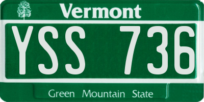 VT license plate YSS736