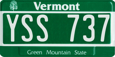 VT license plate YSS737