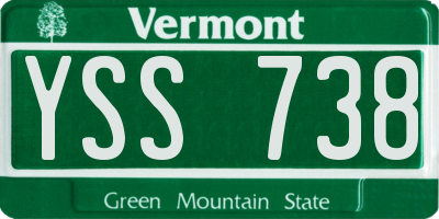 VT license plate YSS738