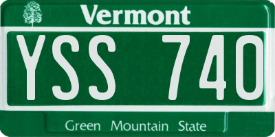 VT license plate YSS740