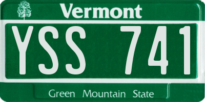 VT license plate YSS741
