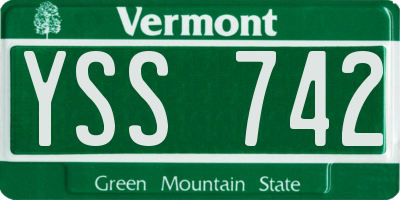 VT license plate YSS742