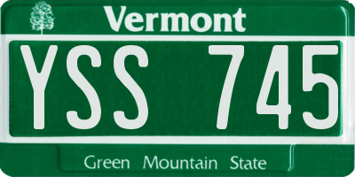 VT license plate YSS745