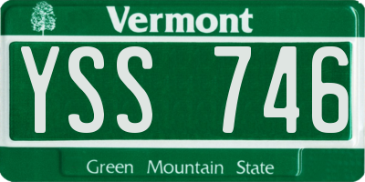 VT license plate YSS746