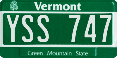 VT license plate YSS747