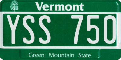 VT license plate YSS750