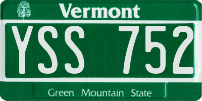 VT license plate YSS752