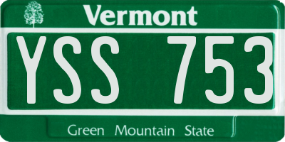 VT license plate YSS753