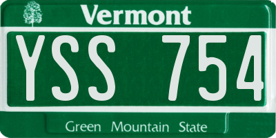 VT license plate YSS754