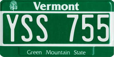 VT license plate YSS755
