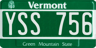 VT license plate YSS756