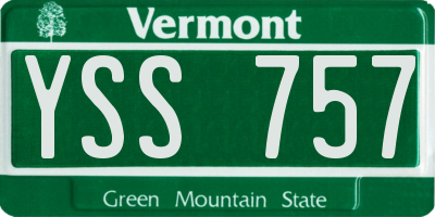 VT license plate YSS757