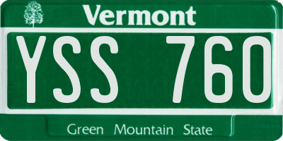 VT license plate YSS760