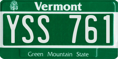 VT license plate YSS761