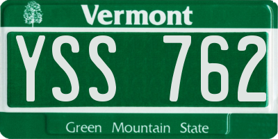 VT license plate YSS762