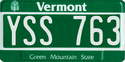 VT license plate YSS763
