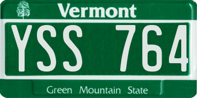 VT license plate YSS764