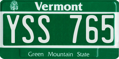 VT license plate YSS765