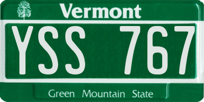 VT license plate YSS767