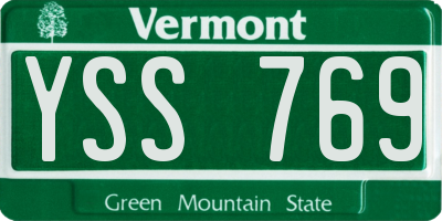VT license plate YSS769