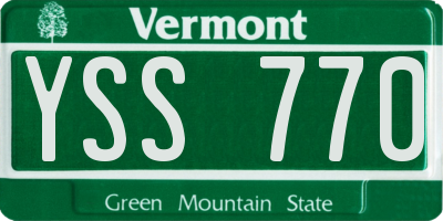 VT license plate YSS770