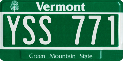 VT license plate YSS771