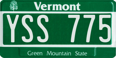 VT license plate YSS775