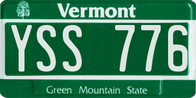 VT license plate YSS776