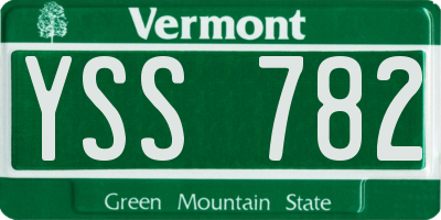 VT license plate YSS782