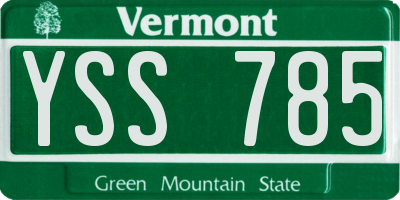 VT license plate YSS785