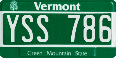 VT license plate YSS786