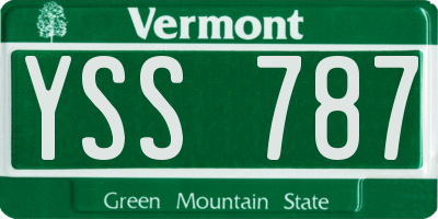 VT license plate YSS787