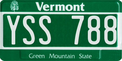 VT license plate YSS788
