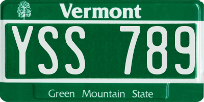 VT license plate YSS789