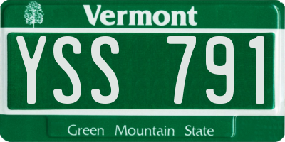 VT license plate YSS791