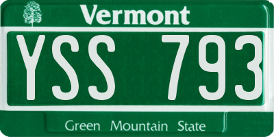 VT license plate YSS793