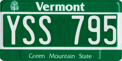 VT license plate YSS795