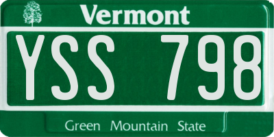VT license plate YSS798