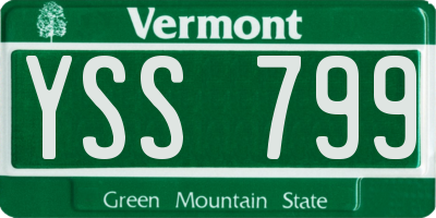 VT license plate YSS799