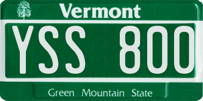 VT license plate YSS800